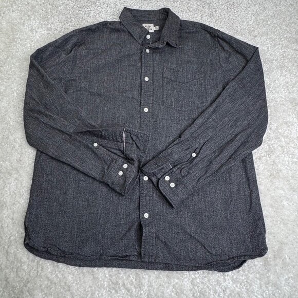 Flint and Tinder Gray Solid Long Sleeve Button Down Shirt Cotton - Picture 1 of 7